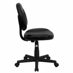 Mid-Back Black Leather Ergonomic Swivel Task Chair - By Flash Furniture - Madison Seating -furniture Shop Mid Back Black Leather Ergonomic Swivel Task Chair by Flash Furniture 5