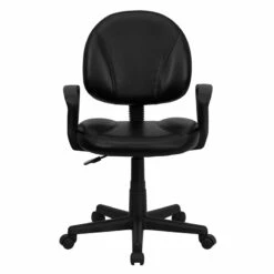 Mid-Back Black Leather Ergonomic Swivel Task Chair With Arms - By Flash Furniture - Madison Seating -furniture Shop Mid Back Black Leather Ergonomic Swivel Task Chair with Arms by Flash Furniture 6