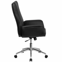 Mid-Back Black Leather Executive Swivel Chair With Flared Arms - By Flash Furniture - Madison Seating -furniture Shop Mid Back Black Leather Executive Swivel Chair with Flared Arms by Flash Furniture 1