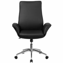Mid-Back Black Leather Executive Swivel Chair With Flared Arms - By Flash Furniture - Madison Seating -furniture Shop Mid Back Black Leather Executive Swivel Chair with Flared Arms by Flash Furniture 3