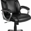 Mid-Back Black Leather Executive Swivel Chair With Padded Arms - By Flash Furniture - Madison Seating -furniture Shop Mid Back Black Leather Executive Swivel Chair with Padded Arms by Flash Furniture