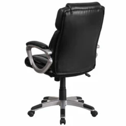 Mid-Back Black Leather Executive Swivel Chair With Padded Arms - By Flash Furniture - Madison Seating -furniture Shop Mid Back Black Leather Executive Swivel Chair with Padded Arms by Flash Furniture 4