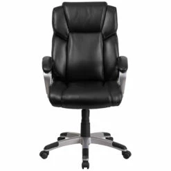 Mid-Back Black Leather Executive Swivel Chair With Padded Arms - By Flash Furniture - Madison Seating -furniture Shop Mid Back Black Leather Executive Swivel Chair with Padded Arms by Flash Furniture 5