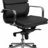 Mid-Back Black Leather Executive Swivel Chair With Synchro-Tilt Mechanism And Arms - By Flash Furniture - Madison Seating -furniture Shop Mid Back Black Leather Executive Swivel Chair with Synchro Tilt Mechanism and Arms by Flash Furniture