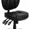 Mid-Back Black Leather Multifunction Ergonomic Swivel Task Chair - By Flash Furniture - Madison Seating -furniture Shop Mid Back Black Leather Multifunction Ergonomic Swivel Task Chair by Flash Furniture
