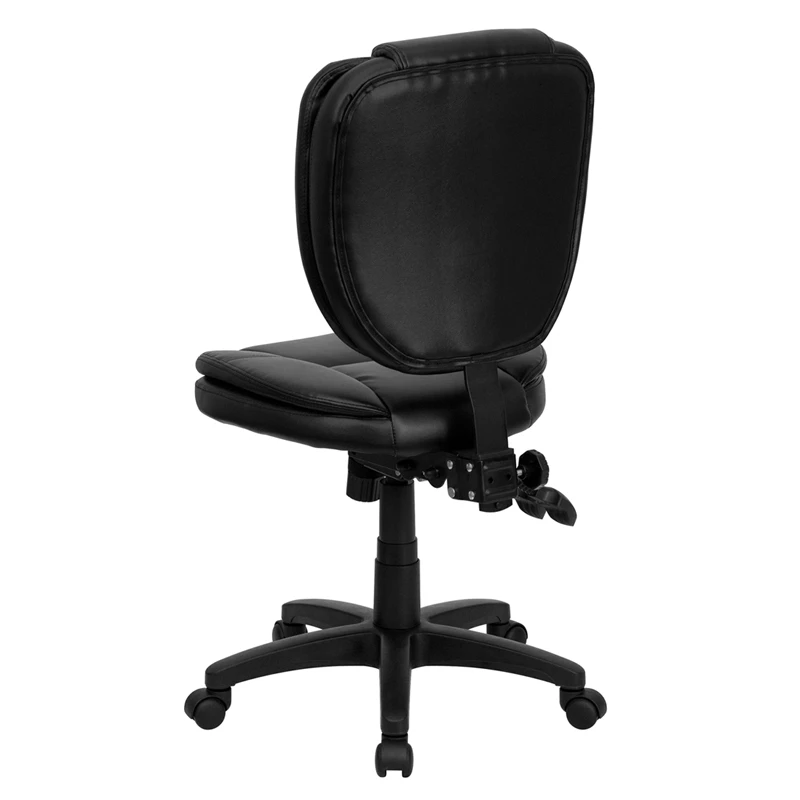 Mid-Back Black Leather Multifunction Ergonomic Swivel Task Chair - By Flash Furniture - Madison Seating 7 Mid-Back Black Leather Multifunction Ergonomic Swivel Task Chair - By Flash Furniture - Madison Seating - Image 5
