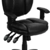 Mid-Back Black Leather Multifunction Ergonomic Swivel Task Chair With Adjustable Arms - By Flash Furniture - Madison Seating -furniture Shop Mid Back Black Leather Multifunction Ergonomic Swivel Task Chair with Adjustable Arms by Flash Furniture