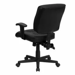 Mid-Back Black Leather Multifunction Swivel Task Chair With Adjustable Arms - By Flash Furniture - Madison Seating -furniture Shop Mid Back Black Leather Multifunction Swivel Task Chair with Adjustable Arms by Flash Furniture 3