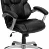 Mid-Back Black Leather Swivel Task Chair With Arms - By Flash Furniture - Madison Seating -furniture Shop Mid Back Black Leather Swivel Task Chair with Arms by Flash Furniture 9