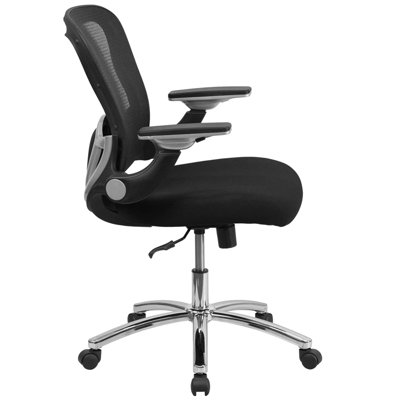 Mid-Back Black Mesh Executive Swivel Chair With Height Adjustable Flip-Up Arms - By Flash Furniture - Madison Seating 4 Mid-Back Black Mesh Executive Swivel Chair With Height Adjustable Flip-Up Arms - By Flash Furniture - Madison Seating - Image 2