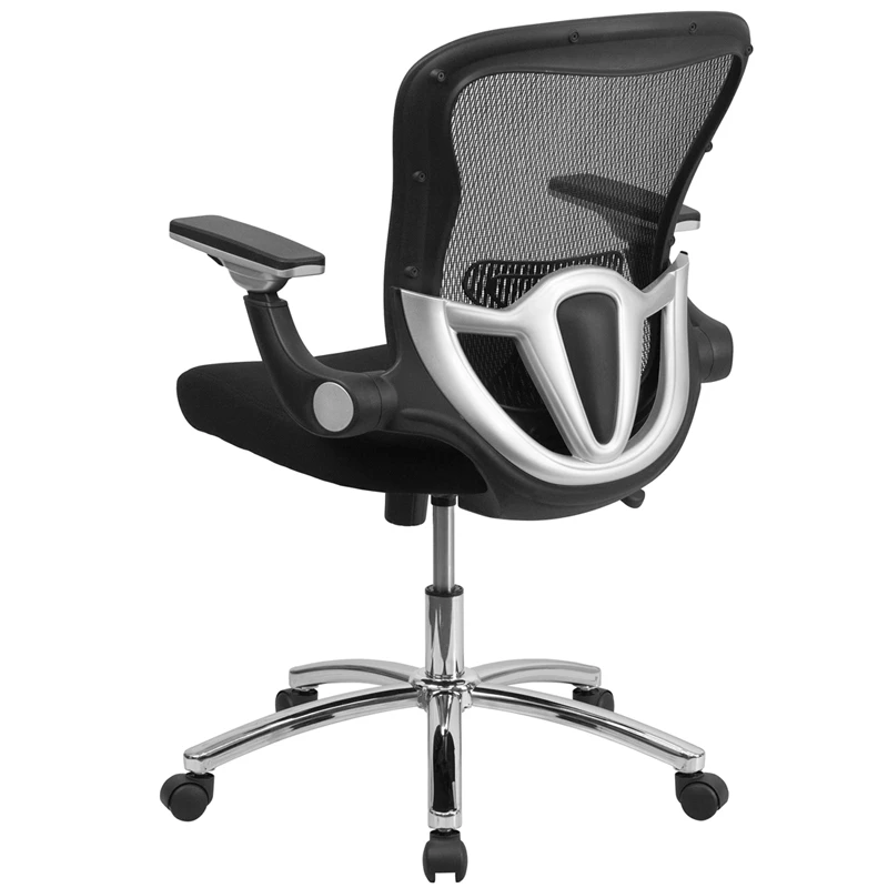 Mid-Back Black Mesh Executive Swivel Chair With Height Adjustable Flip-Up Arms - By Flash Furniture - Madison Seating 5 Mid-Back Black Mesh Executive Swivel Chair With Height Adjustable Flip-Up Arms - By Flash Furniture - Madison Seating - Image 3