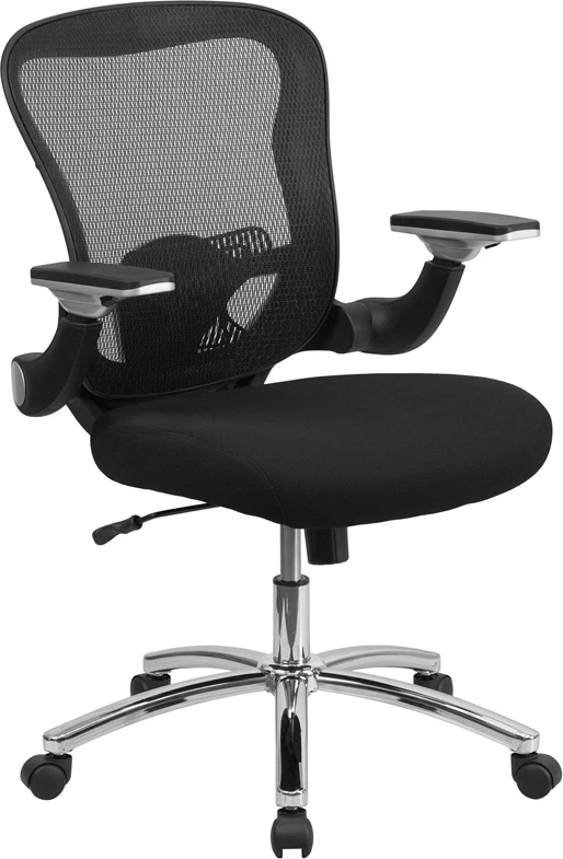 Mid-Back Black Mesh Executive Swivel Chair With Height Adjustable Flip-Up Arms - By Flash Furniture - Madison Seating 3 Mid-Back Black Mesh Executive Swivel Chair With Height Adjustable Flip-Up Arms - By Flash Furniture - Madison Seating