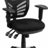 Mid-Back Black Mesh Multifunction Executive Swivel Chair With Adjustable Arms - By Flash Furniture - Madison Seating -furniture Shop Mid Back Black Mesh Multifunction Executive Swivel Chair with Adjustable Arms by Flash Furniture