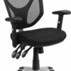 Mid-Back Black Mesh Multifunction Swivel Task Chair With Adjustable Arms - By Flash Furniture - Madison Seating -furniture Shop Mid Back Black Mesh Multifunction Swivel Task Chair with Adjustable Arms by Flash Furniture
