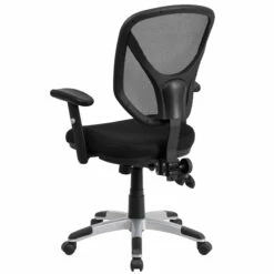 Mid-Back Black Mesh Multifunction Swivel Task Chair With Adjustable Arms - By Flash Furniture - Madison Seating -furniture Shop Mid Back Black Mesh Multifunction Swivel Task Chair with Adjustable Arms by Flash Furniture 2