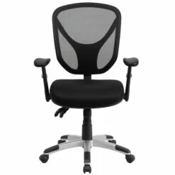 Mid-Back Black Mesh Multifunction Swivel Task Chair With Adjustable Arms - By Flash Furniture - Madison Seating -furniture Shop Mid Back Black Mesh Multifunction Swivel Task Chair with Adjustable Arms by Flash Furniture 3