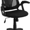 Mid-Back Black Mesh Swivel Task Chair With Arms - By Flash Furniture - Madison Seating