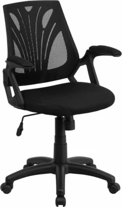 Mid-Back Black Mesh Swivel Task Chair With Arms - By Flash Furniture - Madison Seating