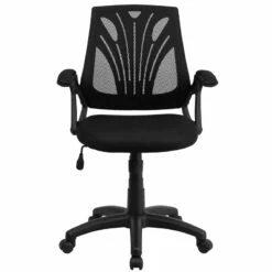 Mid-Back Black Mesh Swivel Task Chair With Arms - By Flash Furniture - Madison Seating -furniture Shop Mid Back Black Mesh Swivel Task Chair with Arms by Flash Furniture 3 4
