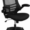 Mid-Back Black Mesh Swivel Task Chair With Flip-Up Arms - By Flash Furniture - Madison Seating -furniture Shop Mid Back Black Mesh Swivel Task Chair with Flip Up Arms by Flash Furniture