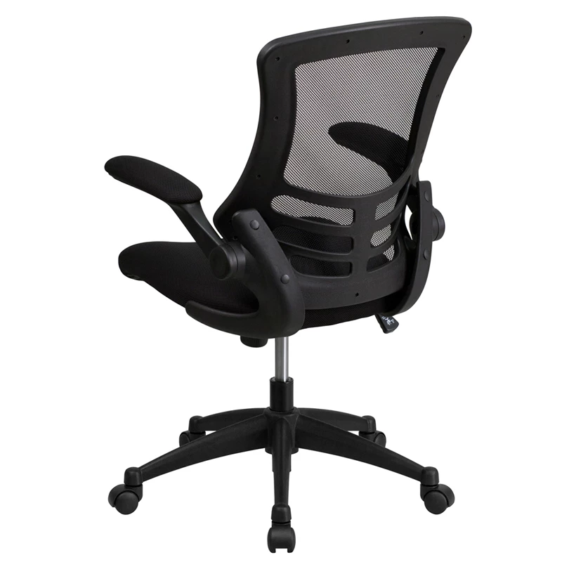 Mid-Back Black Mesh Swivel Task Chair With Flip-Up Arms - By Flash Furniture - Madison Seating 5 Mid-Back Black Mesh Swivel Task Chair With Flip-Up Arms - By Flash Furniture - Madison Seating - Image 3