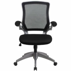 Mid-Back Black Mesh Swivel Task Chair With Gray Frame And Flip-Up Arms - By Flash Furniture - Madison Seating 9 Mid-Back Black Mesh Swivel Task Chair With Gray Frame And Flip-Up Arms - By Flash Furniture - Madison Seating -furniture Shop Mid Back Black Mesh Swivel Task Chair with Gray Frame and Flip Up Arms by Flash Furniture 3