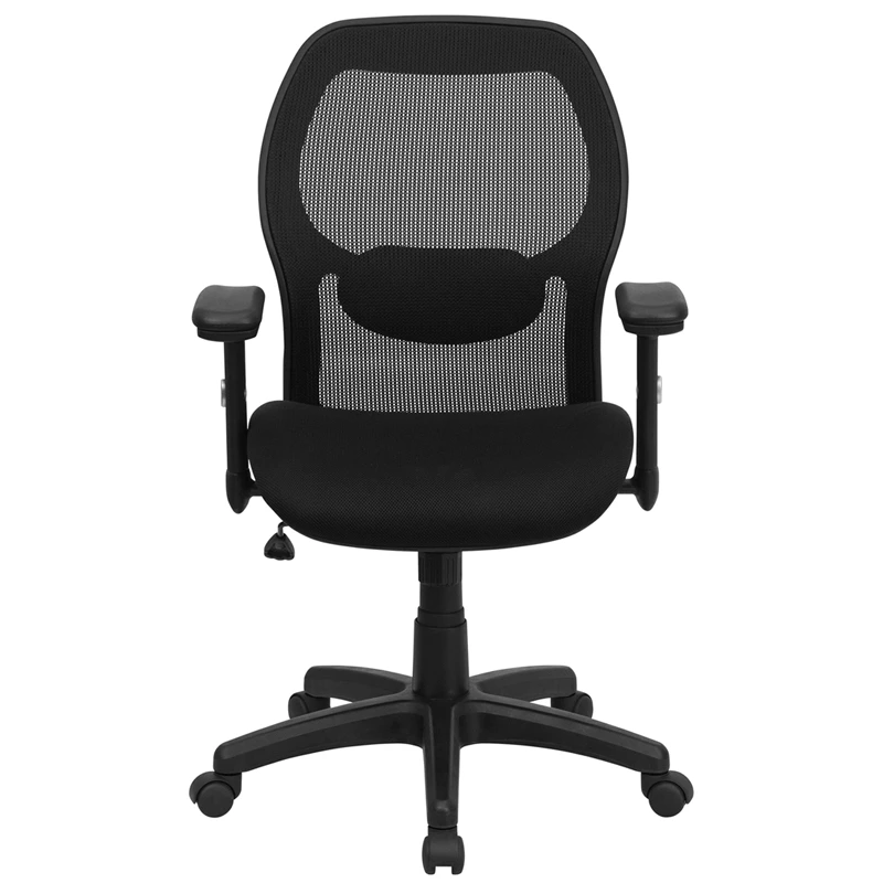 Mid-Back Black Super Mesh Executive Swivel Chair With Adjustable Arms - By Flash Furniture - Madison Seating 6 Mid-Back Black Super Mesh Executive Swivel Chair With Adjustable Arms - By Flash Furniture - Madison Seating - Image 4