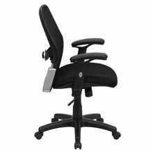 Mid-Back Black Super Mesh Executive Swivel Chair With Adjustable Arms - By Flash Furniture - Madison Seating 7 Mid-Back Black Super Mesh Executive Swivel Chair With Adjustable Arms - By Flash Furniture - Madison Seating - Image 5