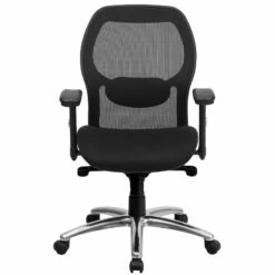 Mid-Back Black Super Mesh Executive Swivel Chair With Knee Tilt Control And Adjustable Arms - By Flash Furniture - Madison Seating -furniture Shop Mid Back Black Super Mesh Executive Swivel Chair with Knee Tilt Control and Adjustable Arms by Flash Furniture 3
