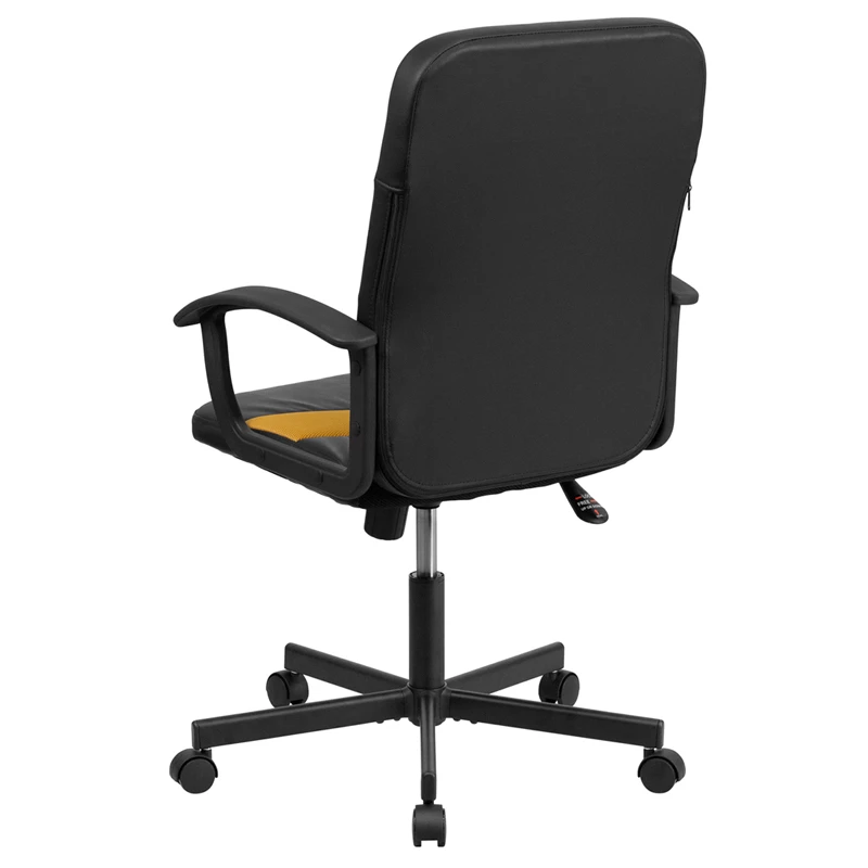 Mid-Back Black Vinyl And Orange Mesh Racing Executive Swivel Chair With Arms - By Flash Furniture - Madison Seating 5 Mid-Back Black Vinyl And Orange Mesh Racing Executive Swivel Chair With Arms - By Flash Furniture - Madison Seating - Image 3