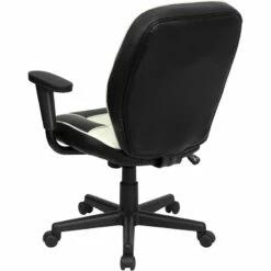 Mid-Back Black And Cream Vinyl Steno Executive Swivel Chair With Adjustable Arms - By Flash Furniture - Madison Seating -furniture Shop Mid Back Black and Cream Vinyl Steno Executive Swivel Chair with Adjustable Arms by Flash Furniture 5