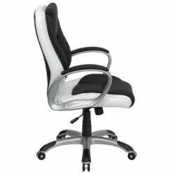Mid-Back Black And White Leather Executive Swivel Chair With Arms - By Flash Furniture - Madison Seating 11 Mid-Back Black And White Leather Executive Swivel Chair With Arms - By Flash Furniture - Madison Seating -furniture Shop Mid Back Black and White Leather Executive Swivel Chair with Arms by Flash Furniture 2