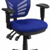 Mid-Back Blue Mesh Multifunction Executive Swivel Chair With Adjustable Arms - By Flash Furniture - Madison Seating -furniture Shop Mid Back Blue Mesh Multifunction Executive Swivel Chair with Adjustable Arms by Flash Furniture