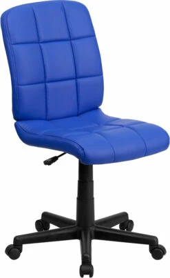 Mid-Back Blue Quilted Vinyl Swivel Task Chair - By Flash Furniture - Madison Seating