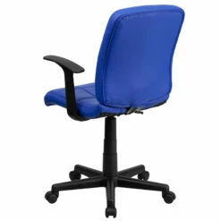 Mid-Back Blue Quilted Vinyl Swivel Task Chair With Arms - By Flash Furniture - Madison Seating -furniture Shop Mid Back Blue Quilted Vinyl Swivel Task Chair with Arms by Flash Furniture 2