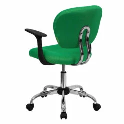 Mid-Back Bright Green Mesh Swivel Task Chair With Chrome Base And Arms - By Flash Furniture - Madison Seating -furniture Shop Mid Back Bright Green Mesh Swivel Task Chair with Chrome Base and Arms by Flash Furniture 2