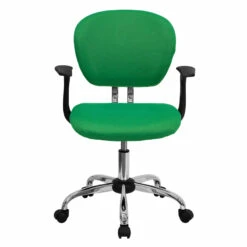 Mid-Back Bright Green Mesh Swivel Task Chair With Chrome Base And Arms - By Flash Furniture - Madison Seating -furniture Shop Mid Back Bright Green Mesh Swivel Task Chair with Chrome Base and Arms by Flash Furniture 3