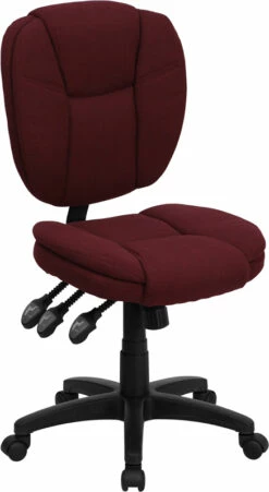 Mid-Back Burgundy Fabric Multifunction Ergonomic Swivel Task Chair - By Flash Furniture - Madison Seating