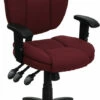Mid-Back Burgundy Fabric Multifunction Ergonomic Swivel Task Chair With Adjustable Arms - By Flash Furniture - Madison Seating -furniture Shop Mid Back Burgundy Fabric Multifunction Ergonomic Swivel Task Chair with Adjustable Arms by Flash Furniture