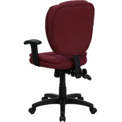 Mid-Back Burgundy Fabric Multifunction Ergonomic Swivel Task Chair With Adjustable Arms - By Flash Furniture - Madison Seating -furniture Shop Mid Back Burgundy Fabric Multifunction Ergonomic Swivel Task Chair with Adjustable Arms by Flash Furniture 4