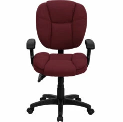 Mid-Back Burgundy Fabric Multifunction Ergonomic Swivel Task Chair With Adjustable Arms - By Flash Furniture - Madison Seating -furniture Shop Mid Back Burgundy Fabric Multifunction Ergonomic Swivel Task Chair with Adjustable Arms by Flash Furniture 6