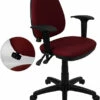 Mid-Back Burgundy Fabric Multifunction Swivel Task Chair With Adjustable Lumbar Support And Adjustable Arms - By Flash Furniture - Madison Seating -furniture Shop Mid Back Burgundy Fabric Multifunction Swivel Task Chair with Adjustable Lumbar Support and Adjustable Arms by Flash Furniture