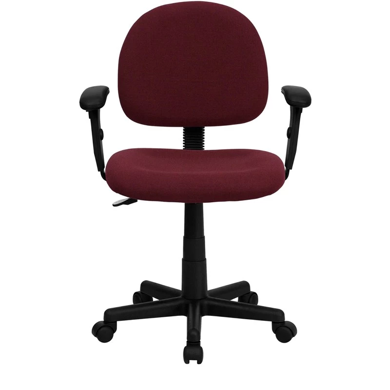 Mid-Back Burgundy Fabric Swivel Task Chair With Adjustable Arms - By Flash Furniture - Madison Seating 8 Mid-Back Burgundy Fabric Swivel Task Chair With Adjustable Arms - By Flash Furniture - Madison Seating - Image 6