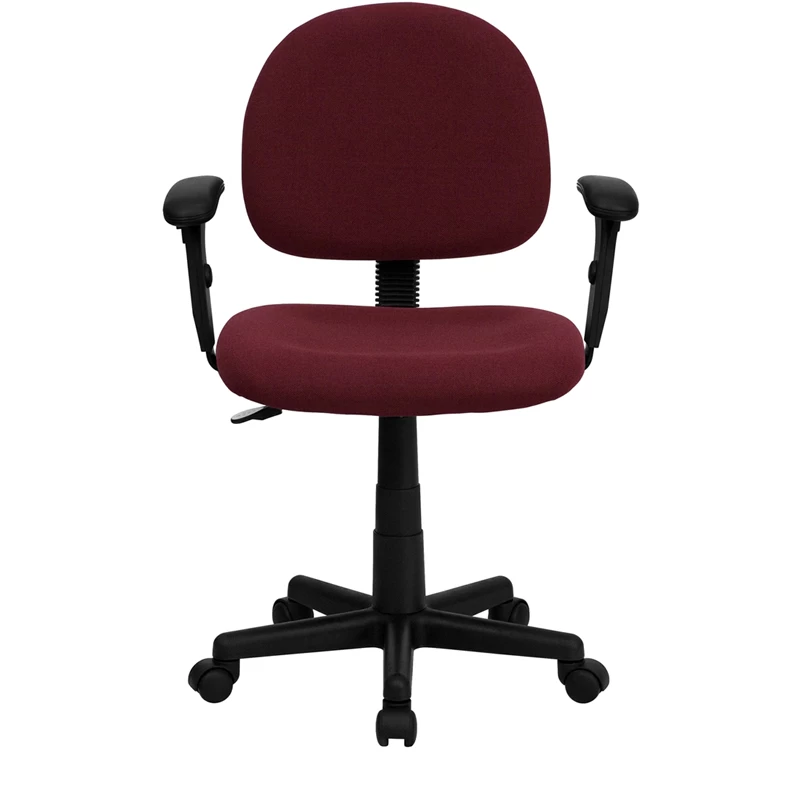 Mid-Back Burgundy Fabric Swivel Task Chair With Adjustable Arms - By Flash Furniture - Madison Seating 9 Mid-Back Burgundy Fabric Swivel Task Chair With Adjustable Arms - By Flash Furniture - Madison Seating - Image 7