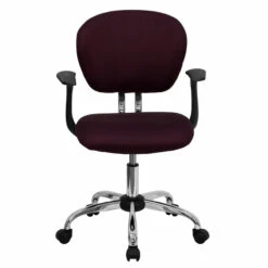 Mid-Back Burgundy Mesh Swivel Task Chair With Chrome Base And Arms - By Flash Furniture - Madison Seating -furniture Shop Mid Back Burgundy Mesh Swivel Task Chair with Chrome Base and Arms by Flash Furniture 3 1