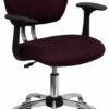 Mid-Back Burgundy Mesh Swivel Task Chair With Chrome Base And Arms - By Flash Furniture - Madison Seating -furniture Shop Mid Back Burgundy Mesh Swivel Task Chair with Chrome Base and Arms by Flash Furniture 7