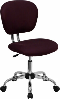 Mid-Back Burgundy Mesh Swivel Task Chair With Chrome Base - By Flash Furniture - Madison Seating