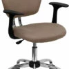 Mid-Back Coffee Brown Mesh Swivel Task Chair With Chrome Base And Arms - By Flash Furniture - Madison Seating 2 Mid-Back Coffee Brown Mesh Swivel Task Chair With Chrome Base And Arms - By Flash Furniture - Madison Seating -furniture Shop Mid Back Coffee Brown Mesh Swivel Task Chair with Chrome Base and Arms by Flash Furniture