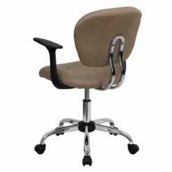 Mid-Back Coffee Brown Mesh Swivel Task Chair With Chrome Base And Arms - By Flash Furniture - Madison Seating -furniture Shop Mid Back Coffee Brown Mesh Swivel Task Chair with Chrome Base and Arms by Flash Furniture 2