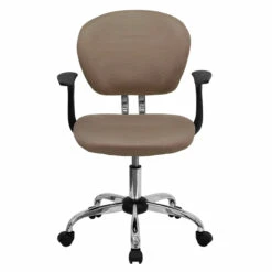 Mid-Back Coffee Brown Mesh Swivel Task Chair With Chrome Base And Arms - By Flash Furniture - Madison Seating -furniture Shop Mid Back Coffee Brown Mesh Swivel Task Chair with Chrome Base and Arms by Flash Furniture 3